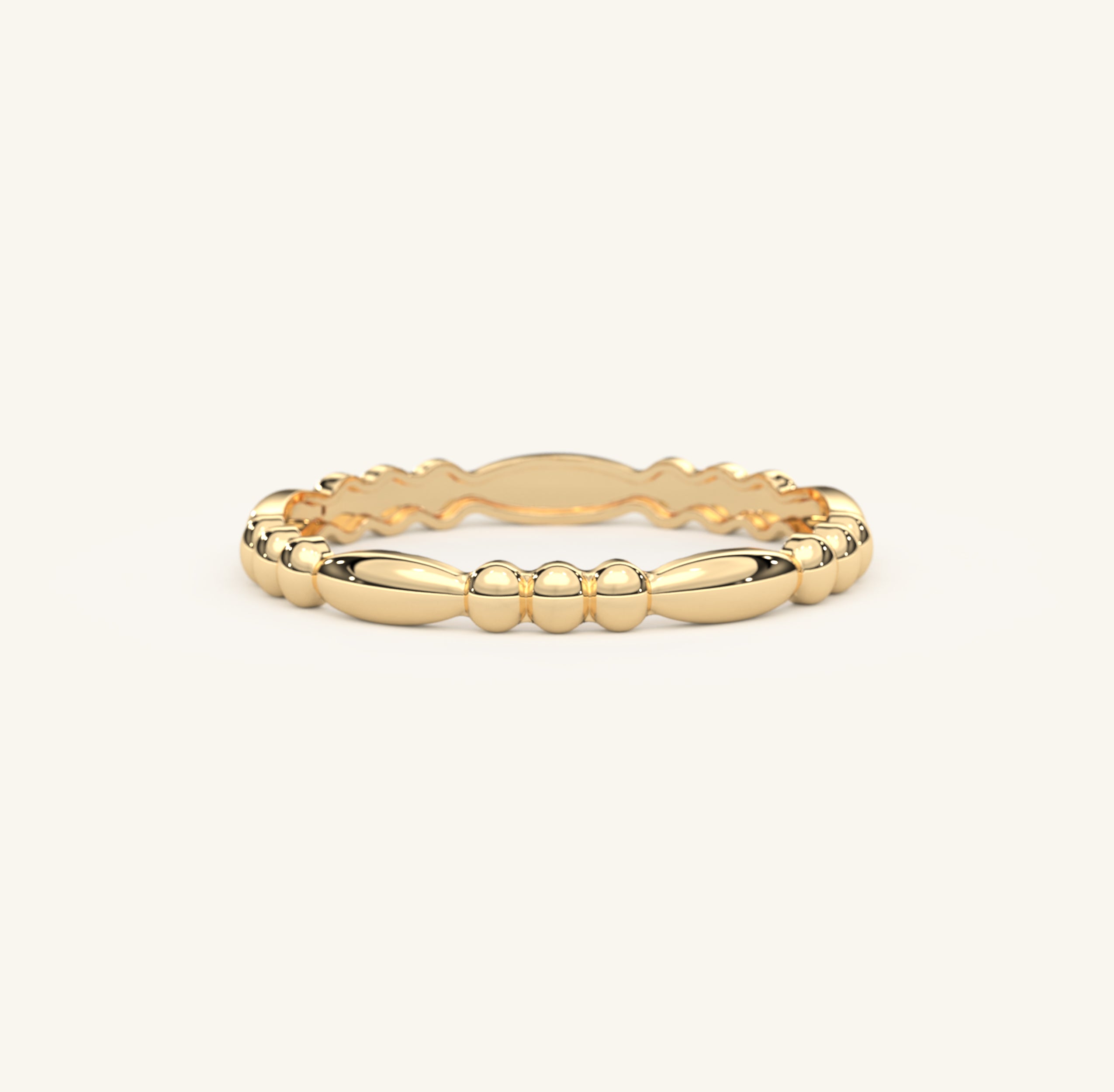 Dash and Dot Gold Wedding Band 14k Gold
