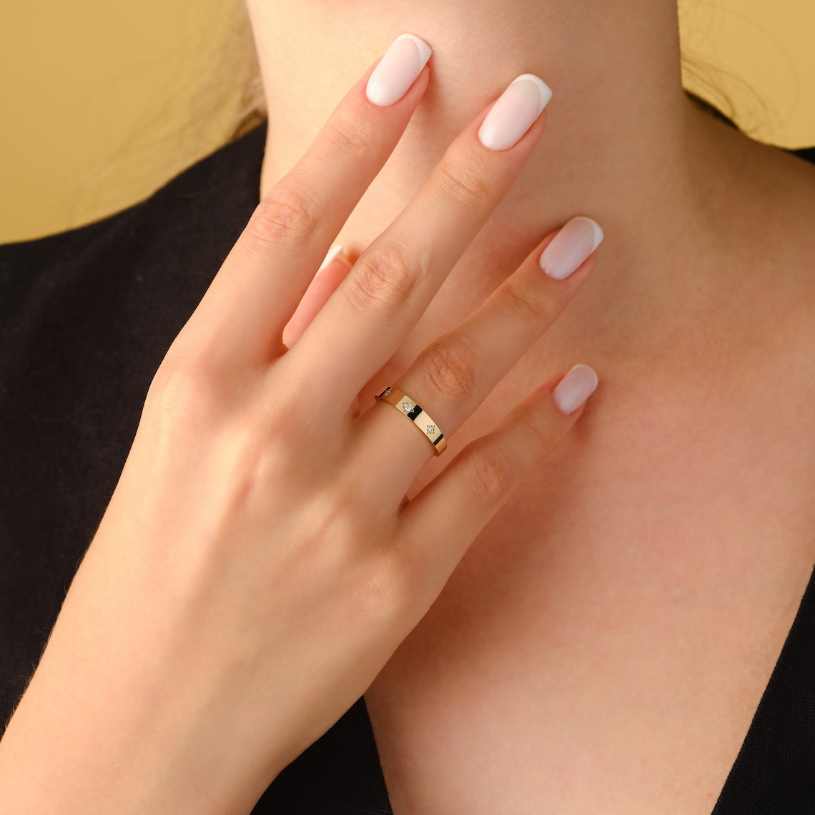 14k Gold Star Diamond Promise Ring