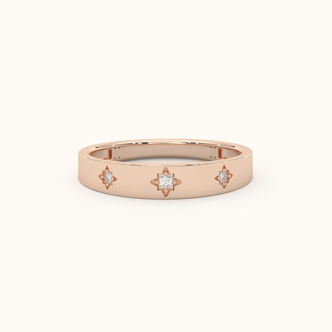 14k Gold Star Diamond Promise Ring