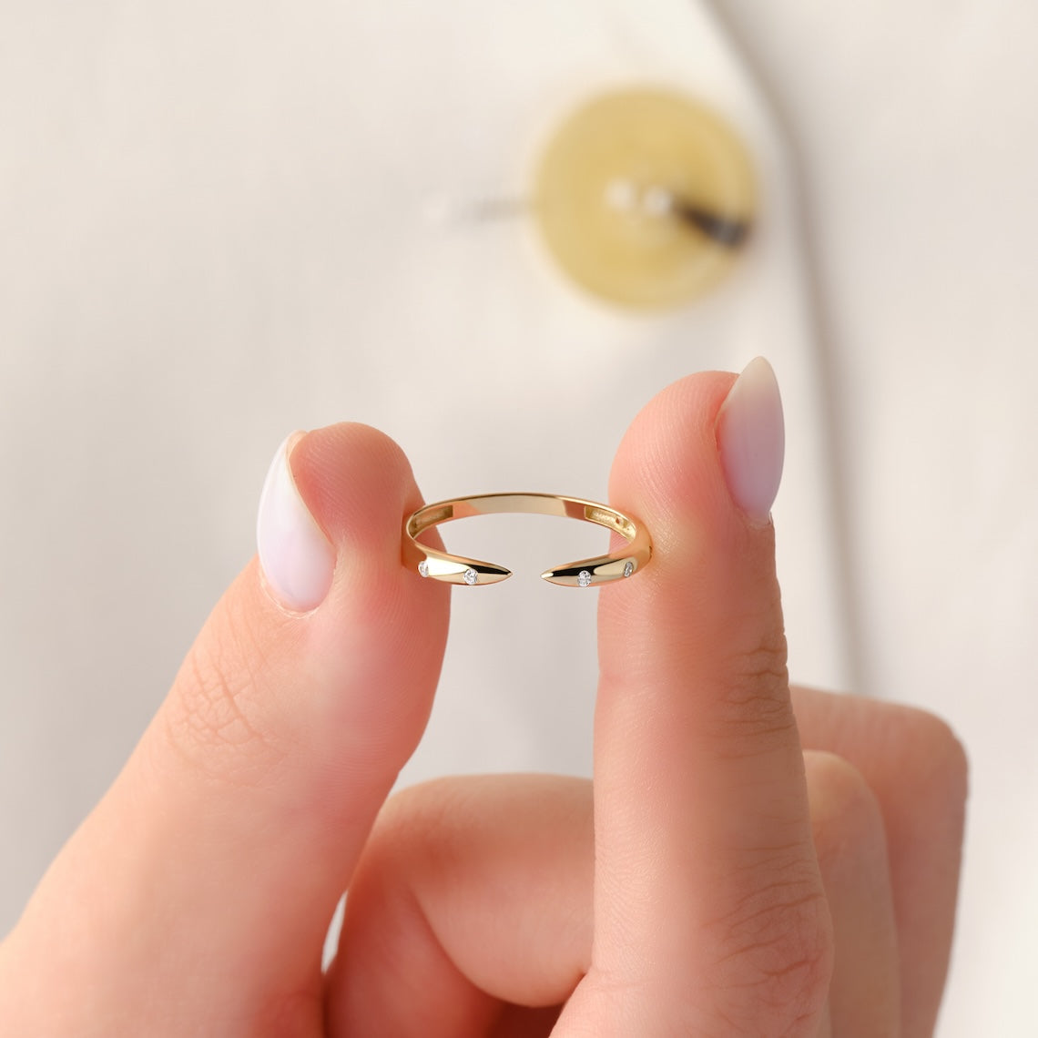 Open Claw Diamond Ring 14k Gold