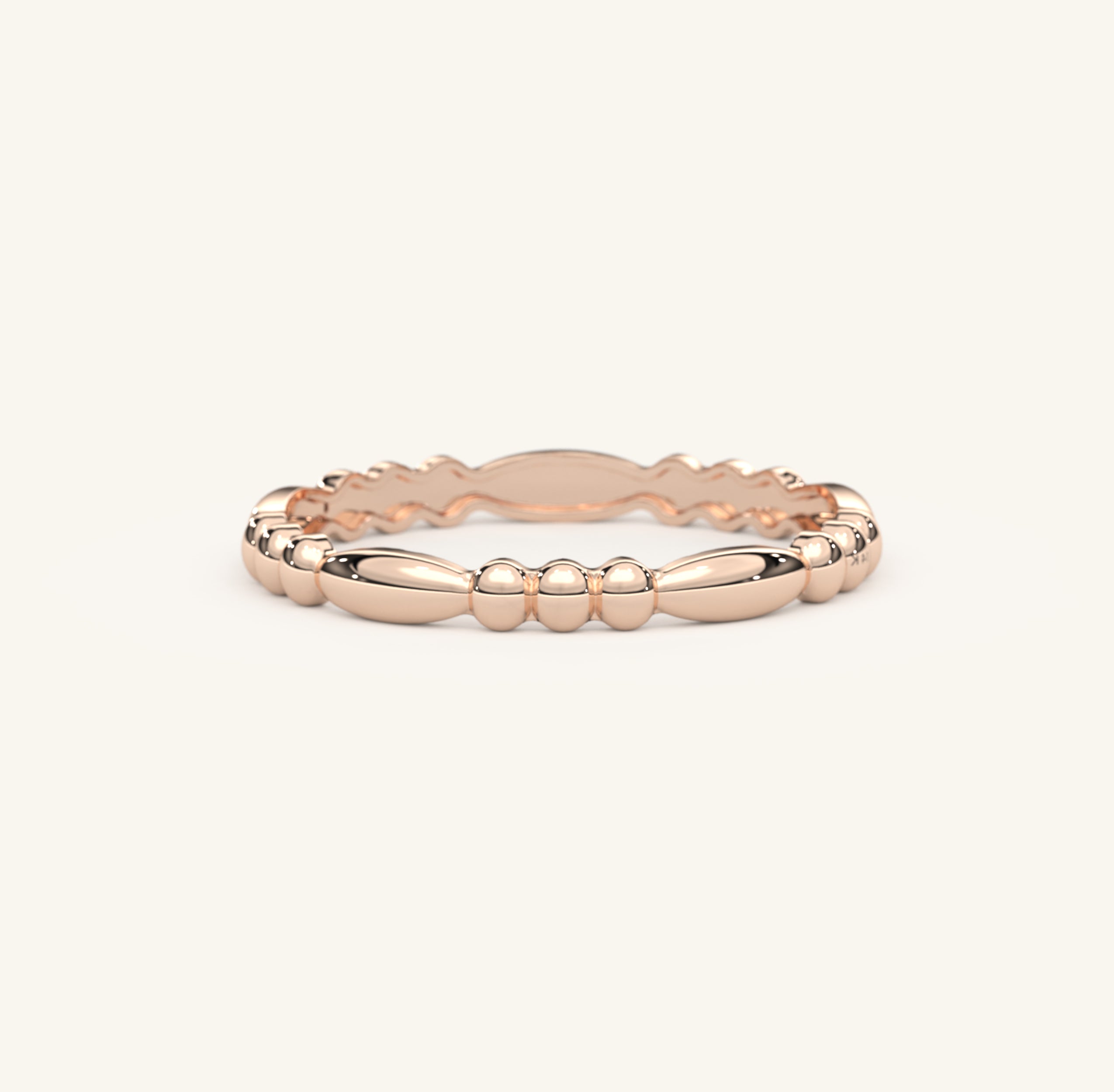 Dash and Dot Gold Wedding Band 14k Gold