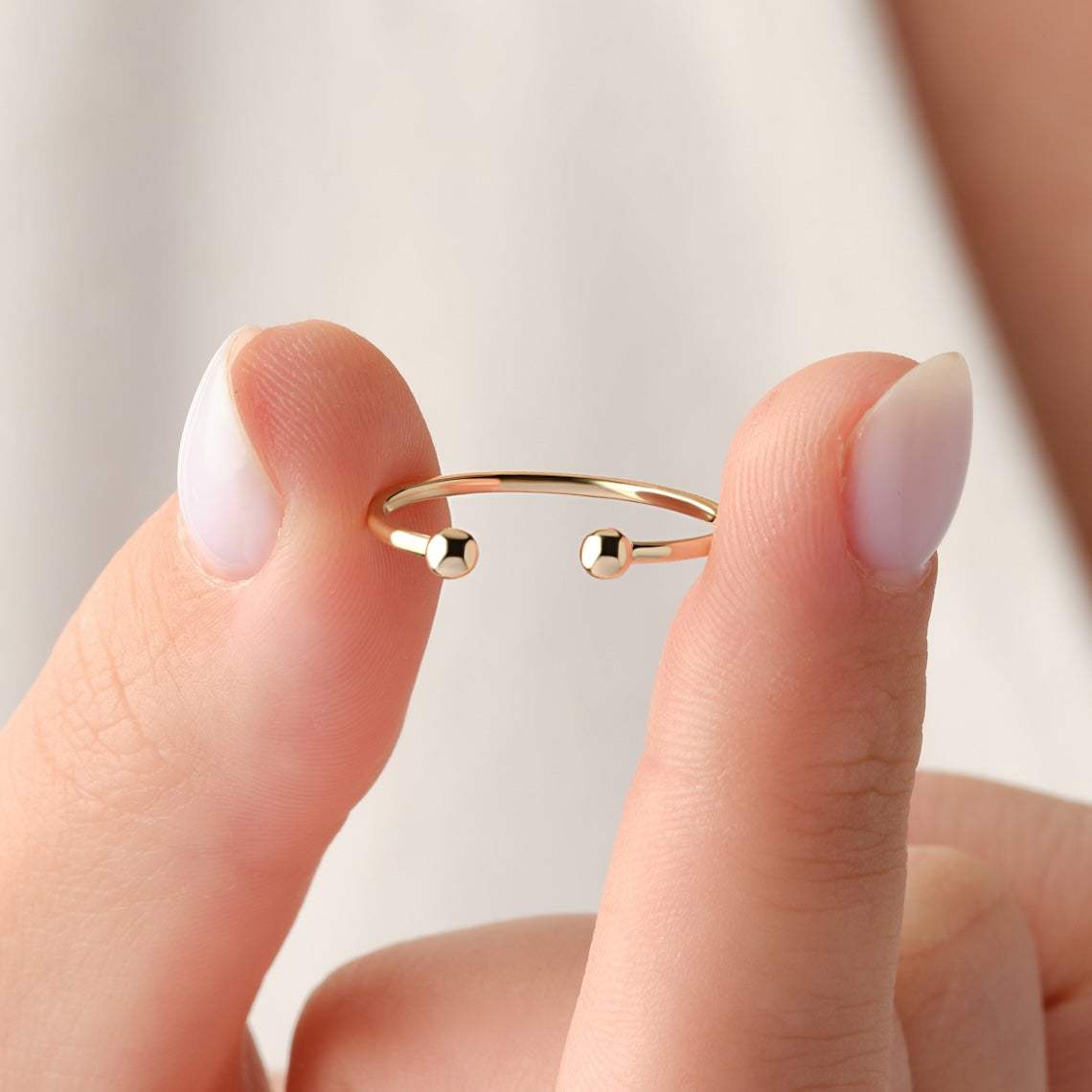 14k Gold Open Bead Ring