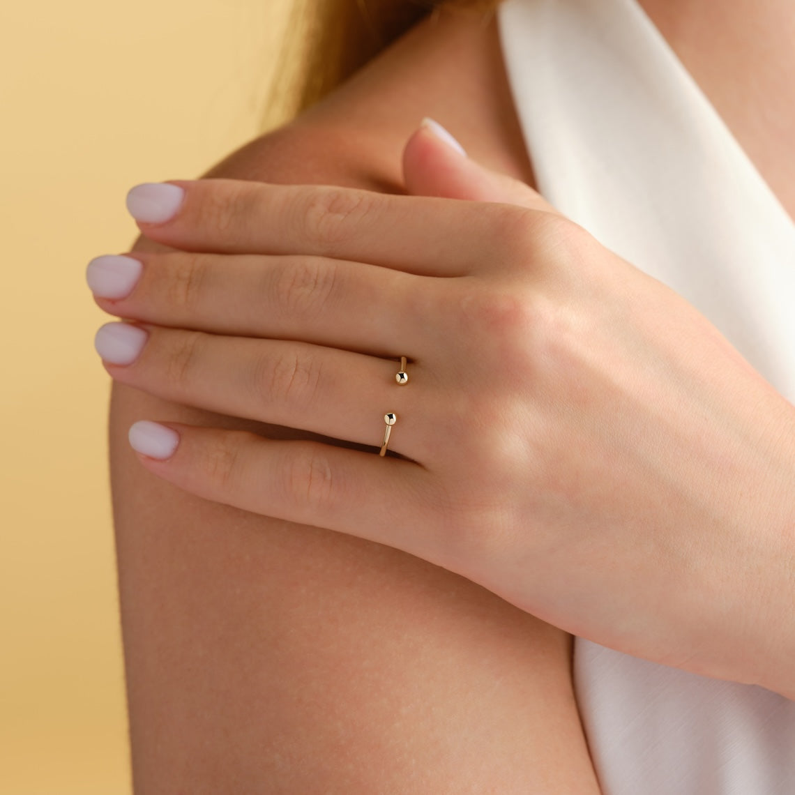 14k Gold Open Bead Ring