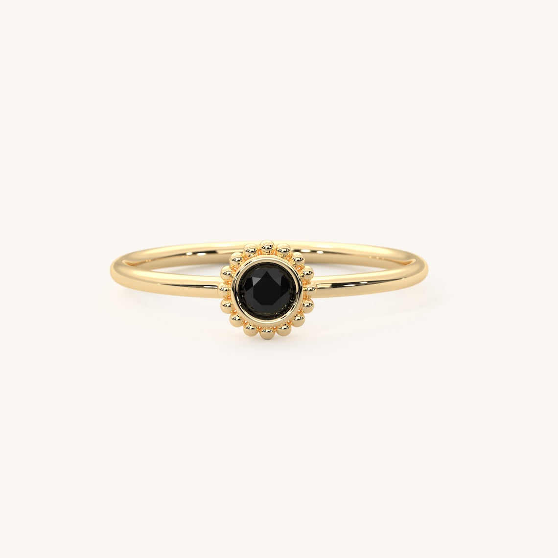 Black Stone Ring 14k Gold