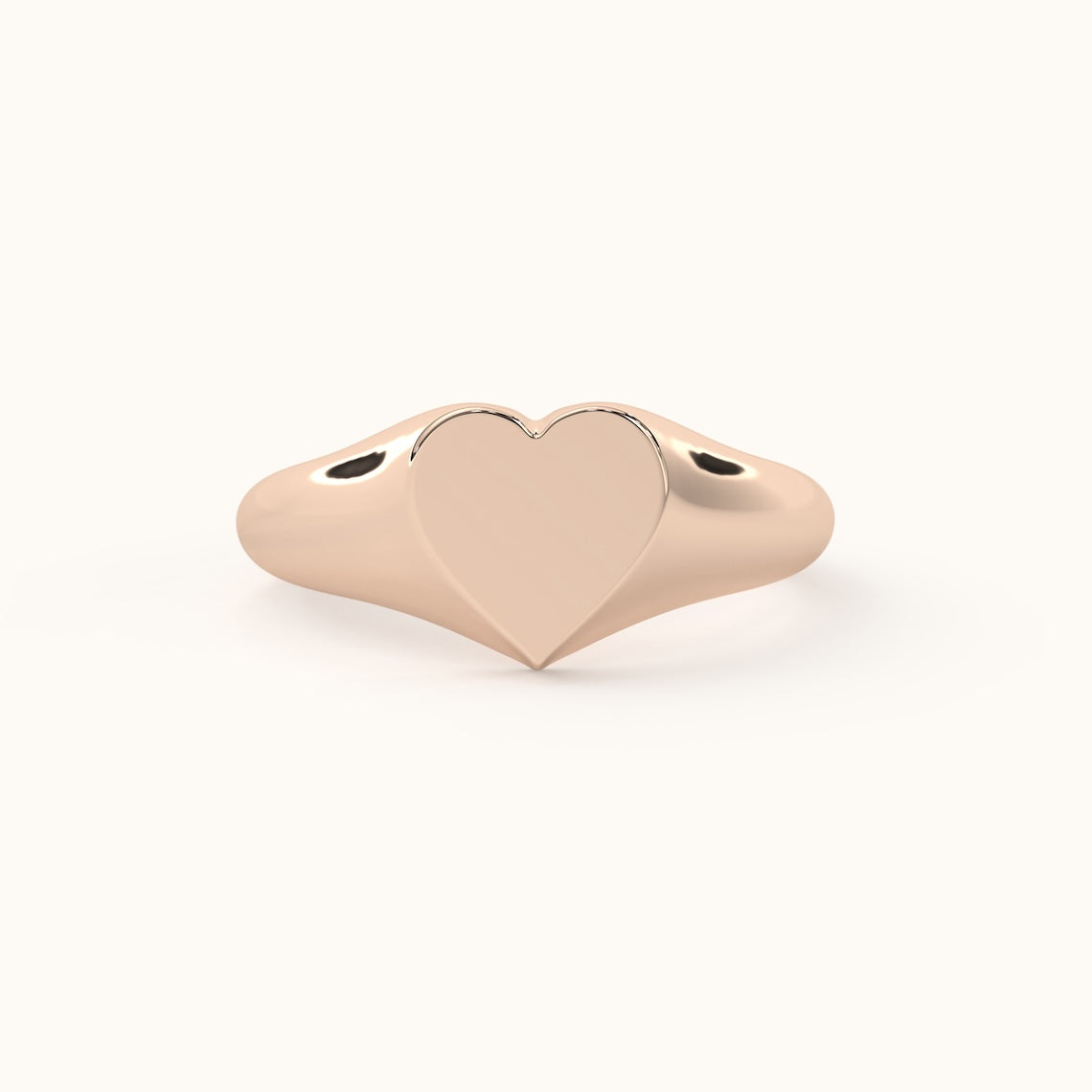14k Gold Heart Signet Ring