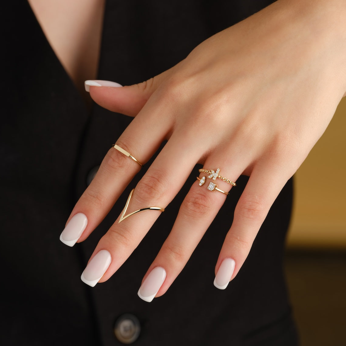 Open Design Diamond Ring 14k Gold