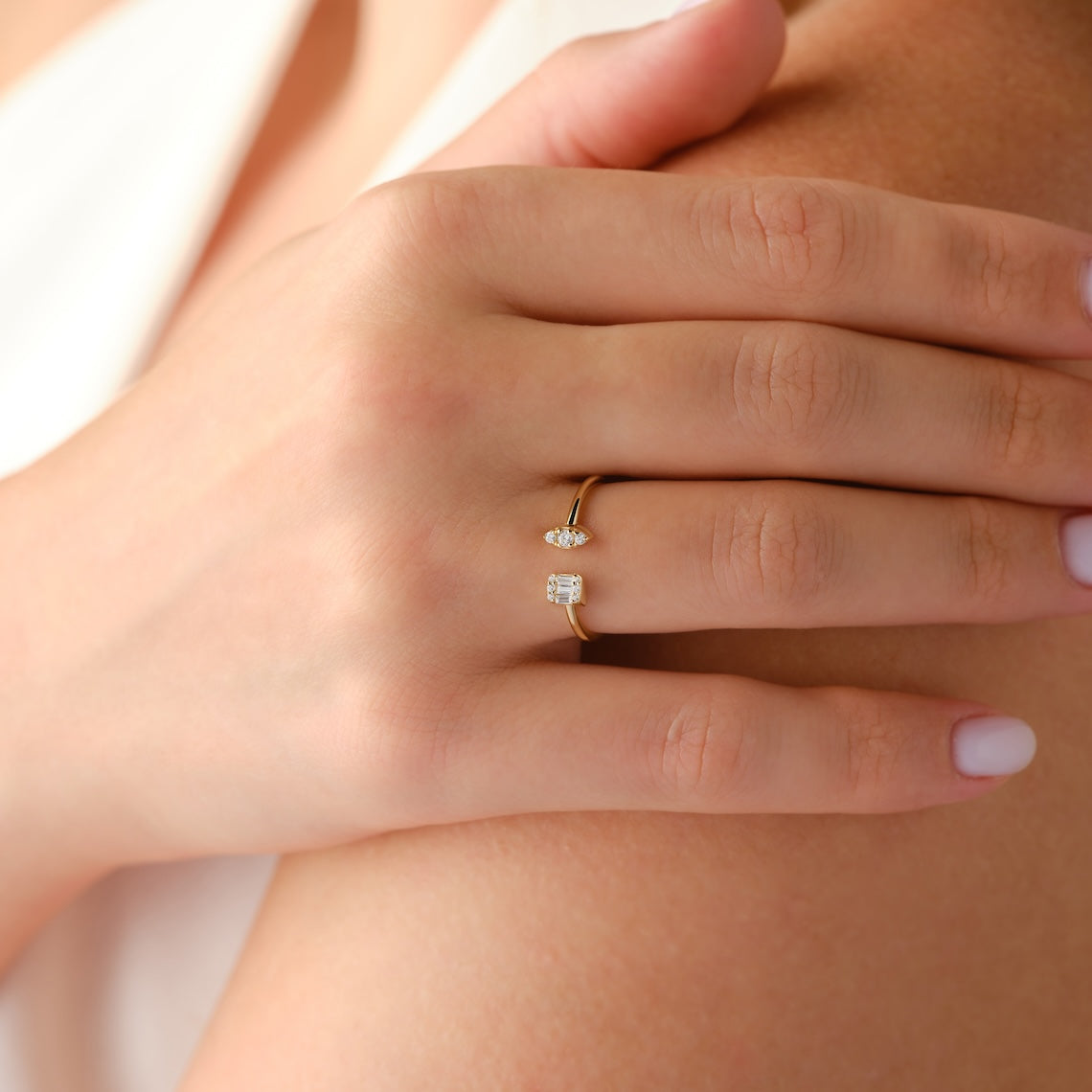 Open Design Diamond Ring 14k Gold
