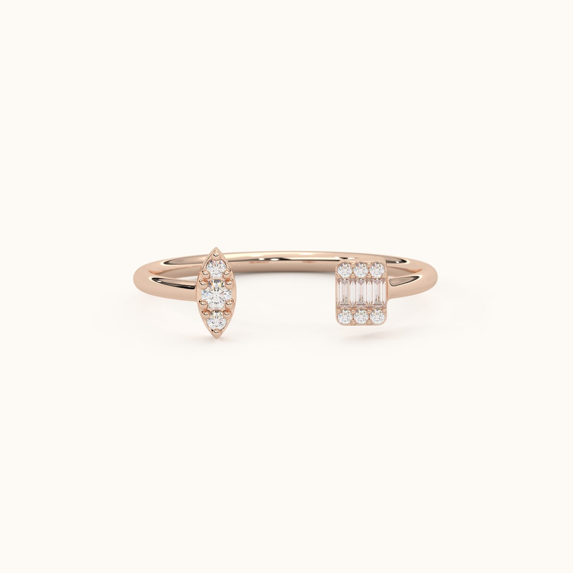 Open Design Diamond Ring 14k Gold