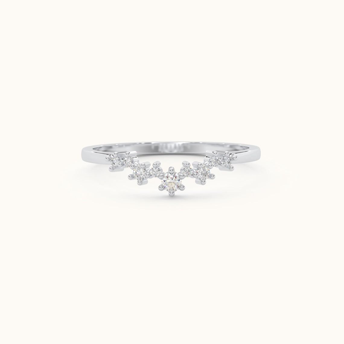 Curved Diamond Cluster Ring 14k Gold