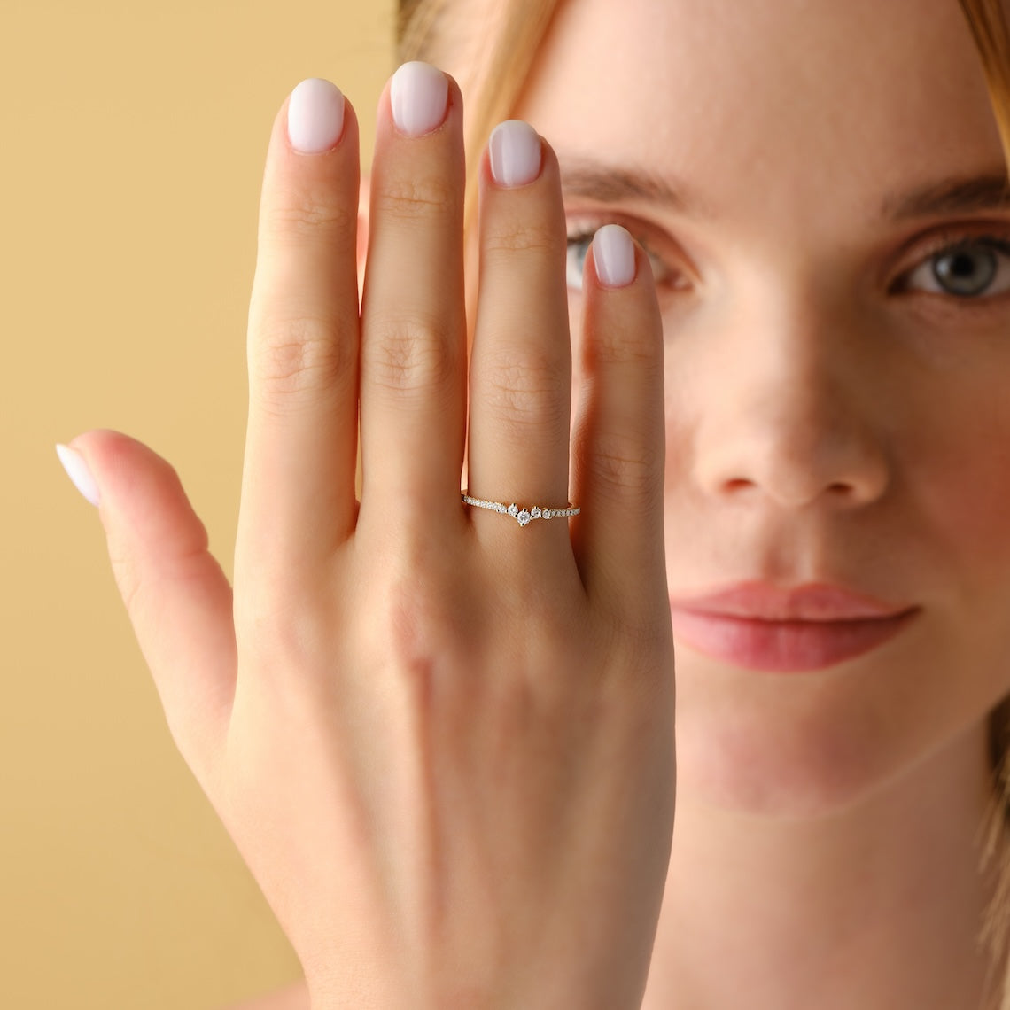 Dainty Diamond Cluster Ring 14k Gold