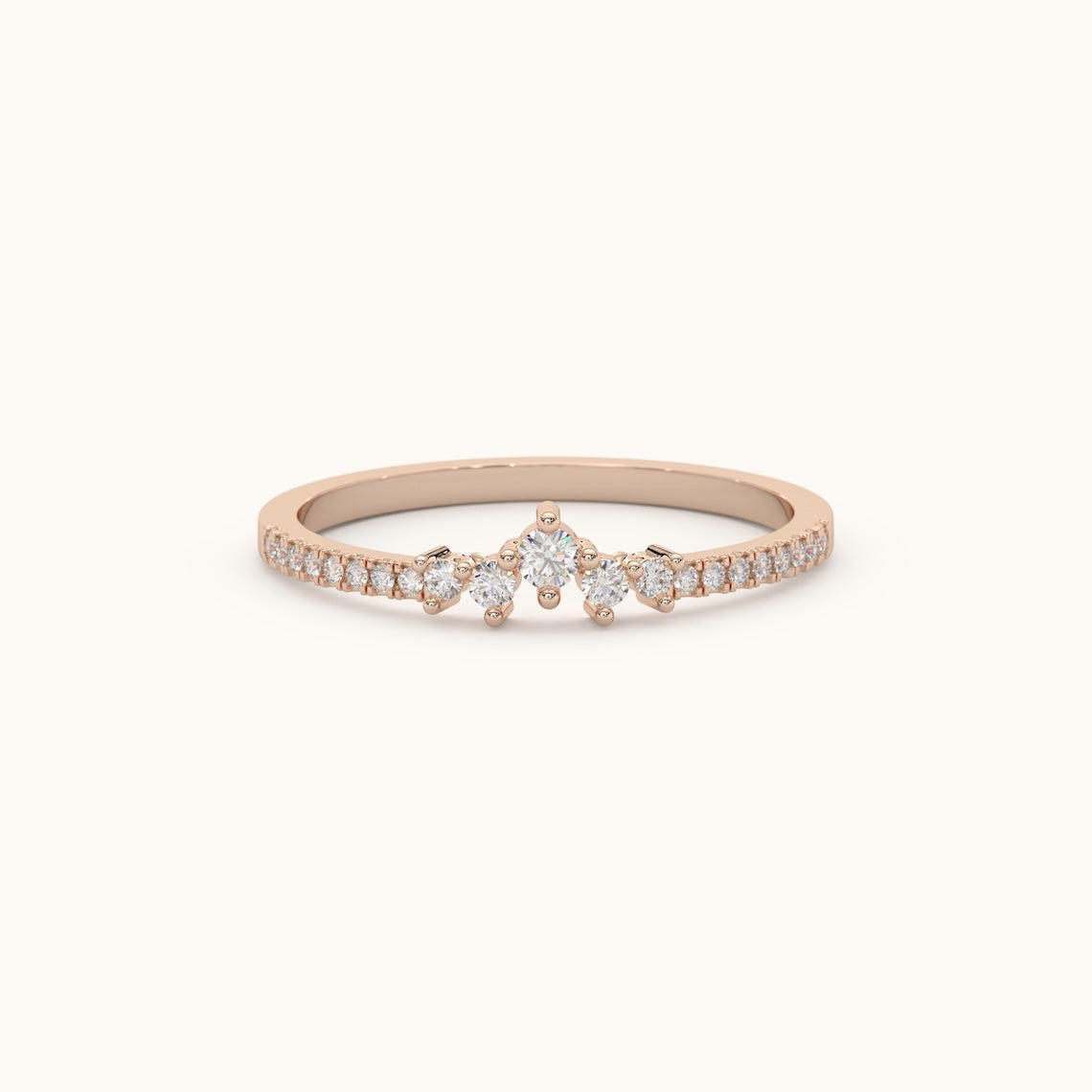 Dainty Diamond Cluster Ring 14k Gold