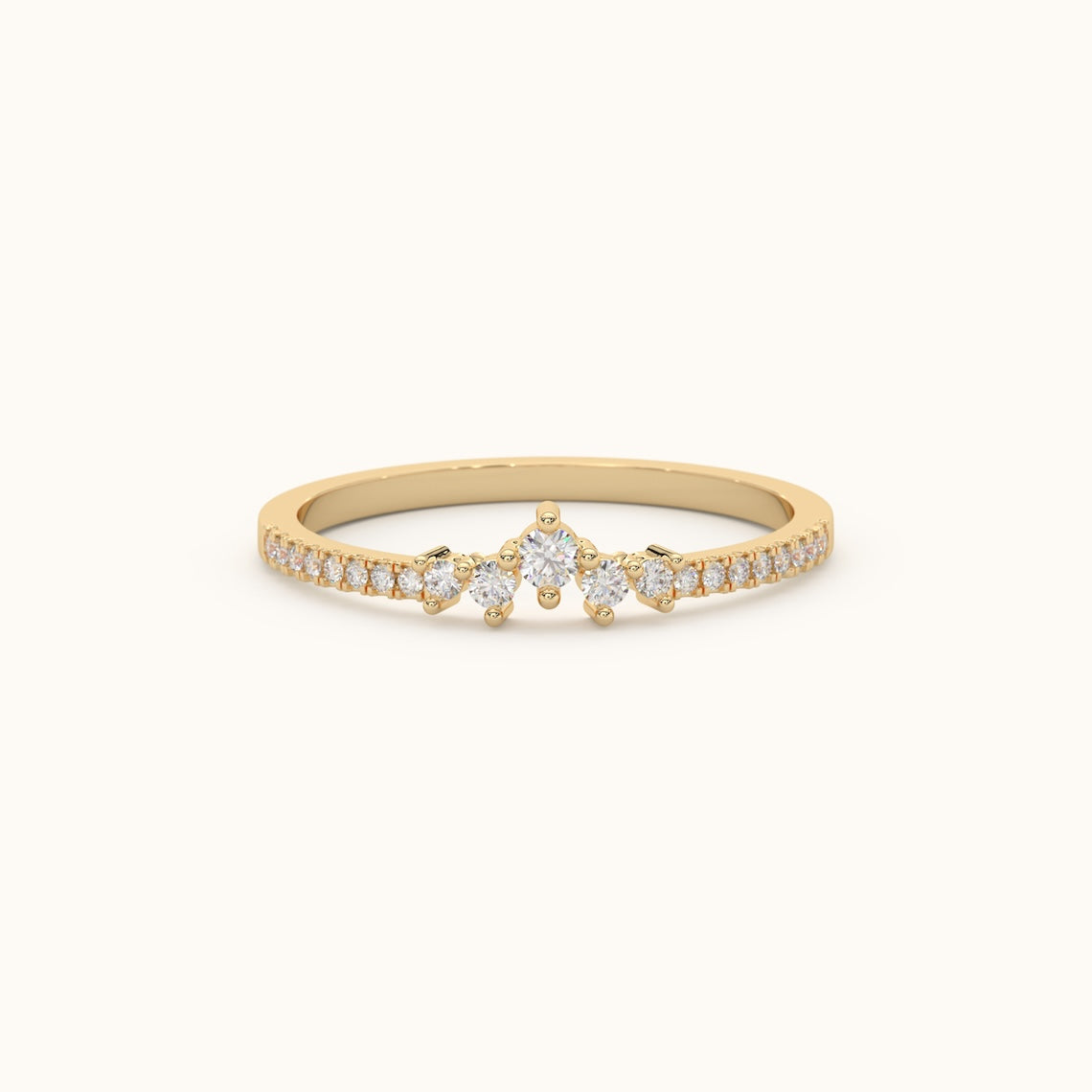 Dainty Diamond Cluster Ring 14k Gold