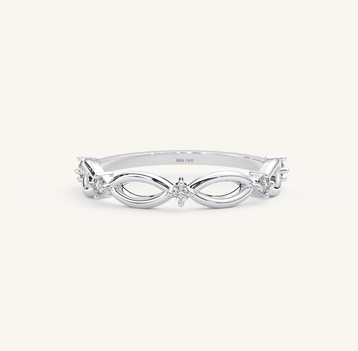 Multi Stone Half Eternity Ring 14K Gold