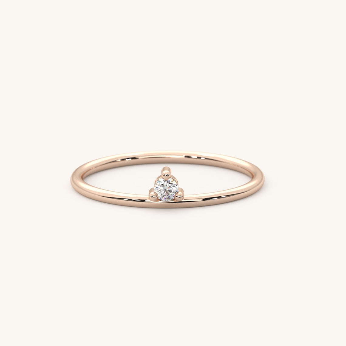 Solitaire Diamond with Prong Setting 14k Gold