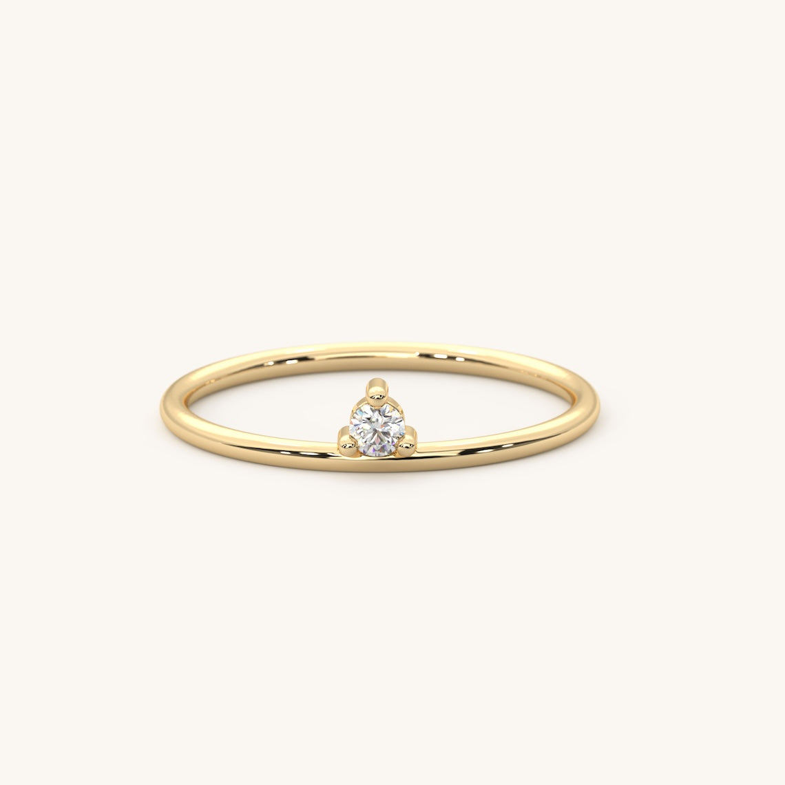 Solitaire Diamond with Prong Setting 14k Gold