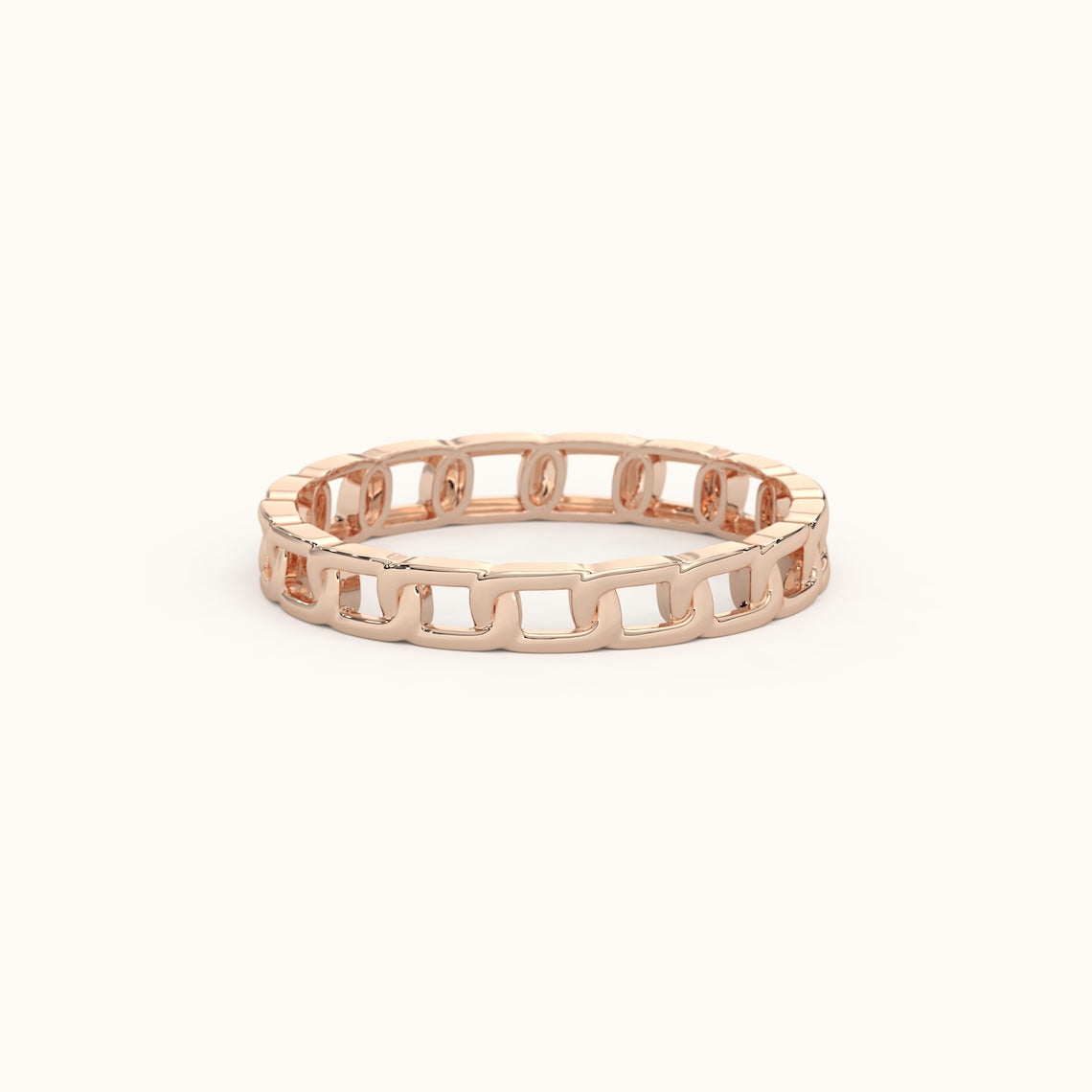 14k Gold Cuban Chain Stacking Ring