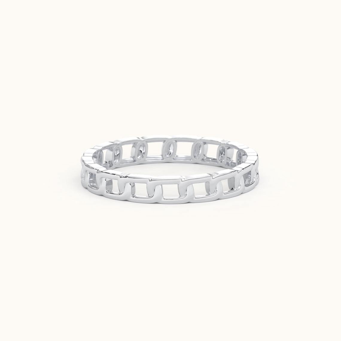 14k Gold Cuban Chain Stacking Ring