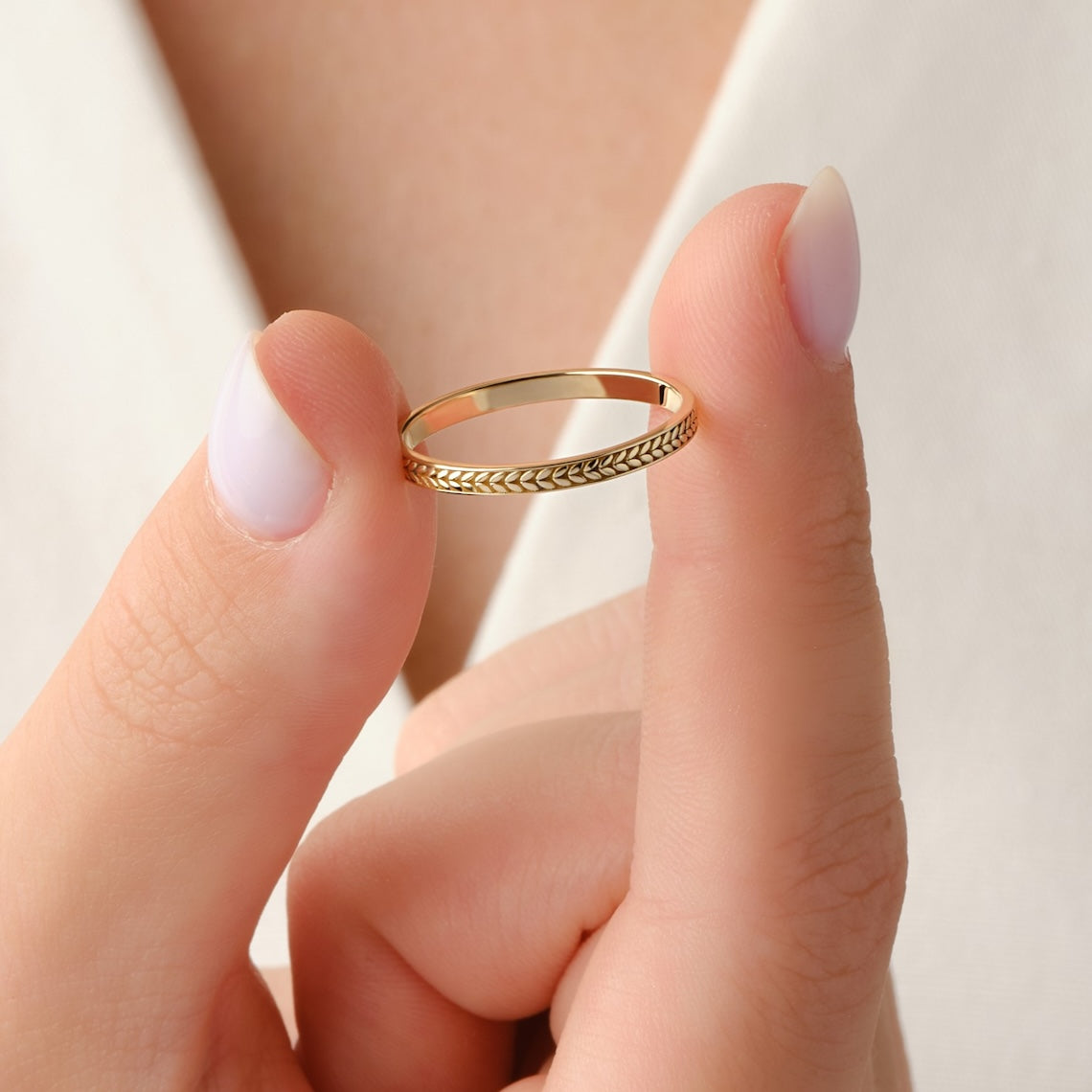 Wheat Pattern Ring 14k Gold