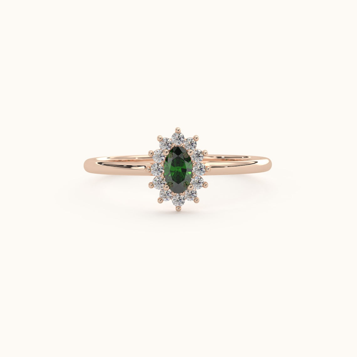Oval Diamond Halo Ring 14k Gold