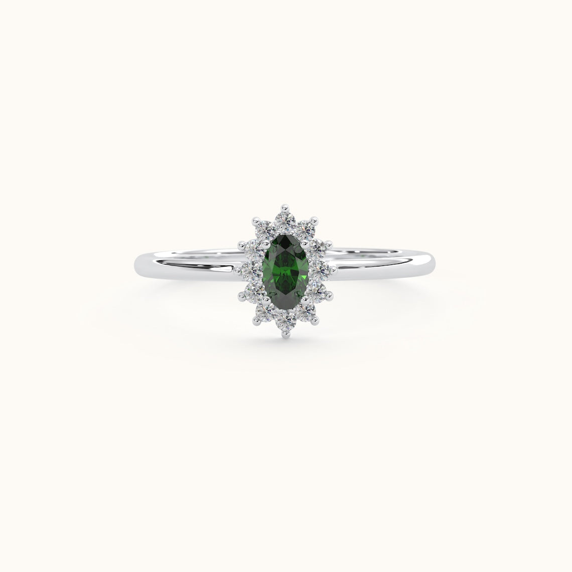 Oval Diamond Halo Ring 14k Gold