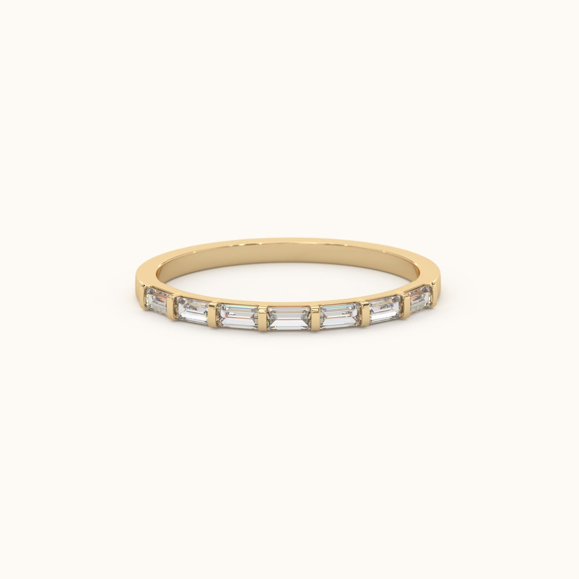 14k Gold Baguette Wedding Band