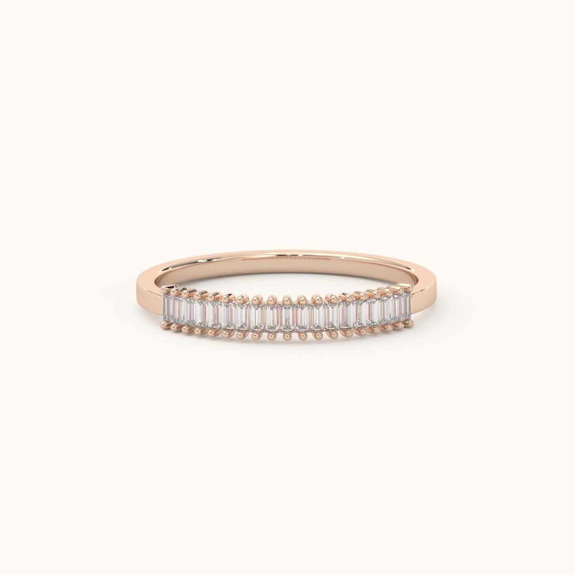 14k Gold Half Eternity Baguette Cut Ring