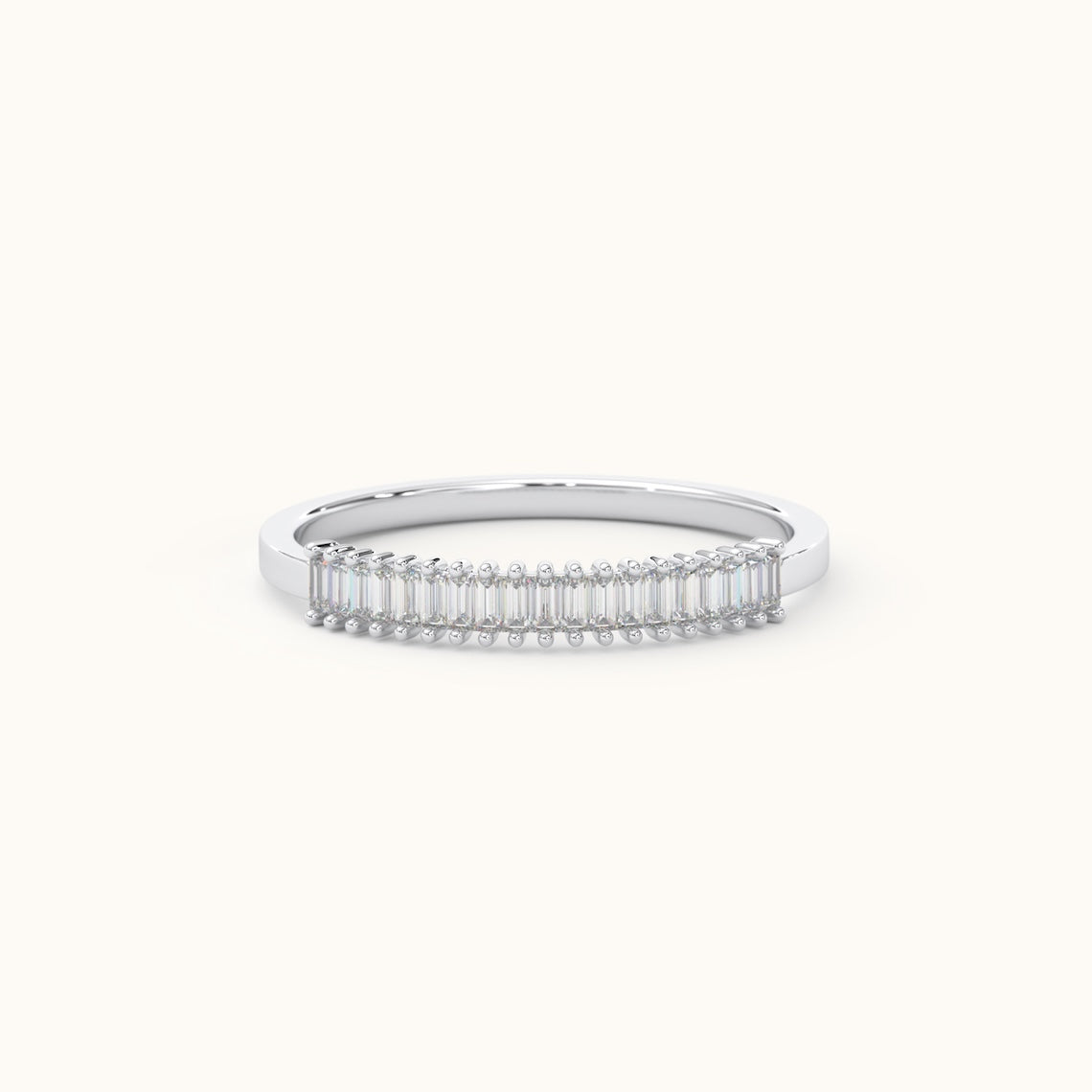 14k Gold Half Eternity Baguette Cut Ring