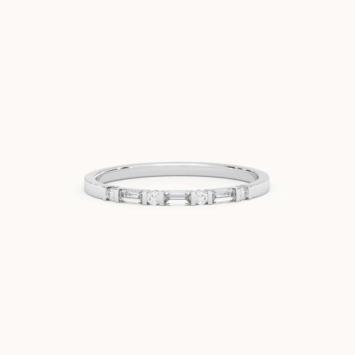 14k Gold Baguette Diamond Wedding Ring