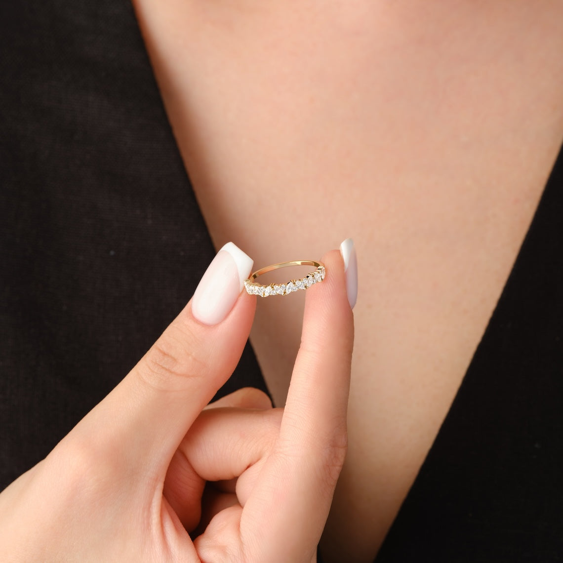 Marquise Diamond Engagement Ring 14k Gold