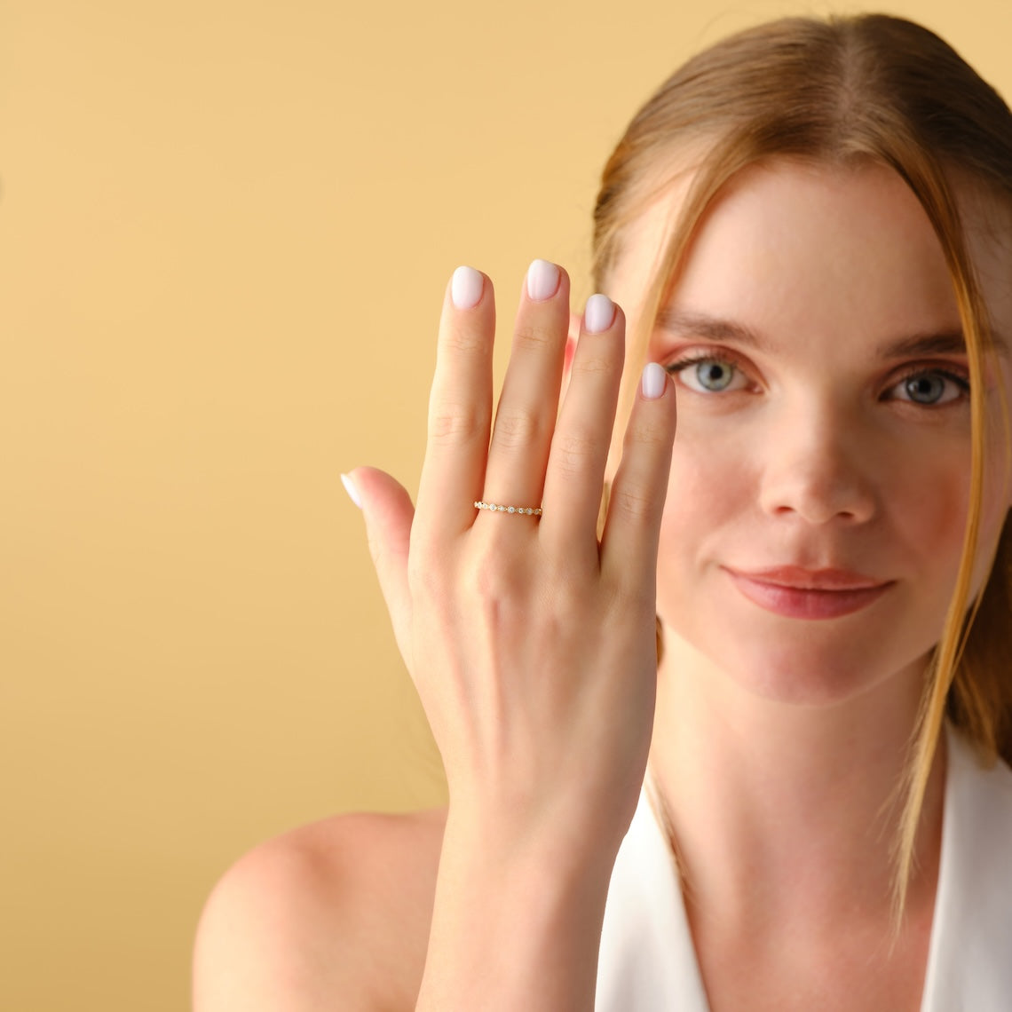 Bezel Set Milgrain Detailing Ring 14k Gold