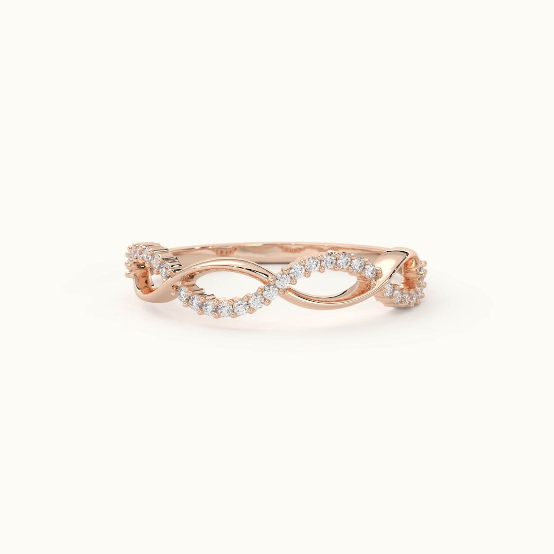 14k Gold Diamond Twist Ring