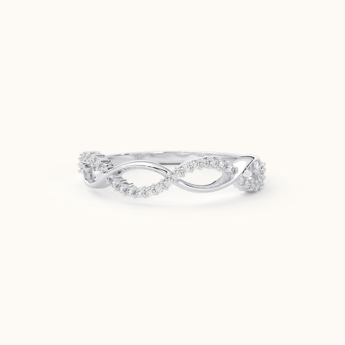 14k Gold Diamond Twist Ring