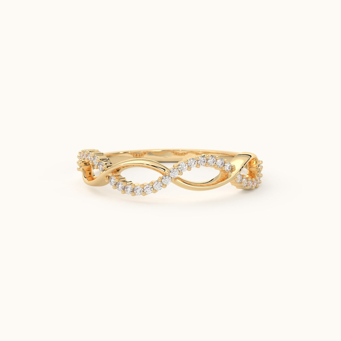 14k Gold Diamond Twist Ring