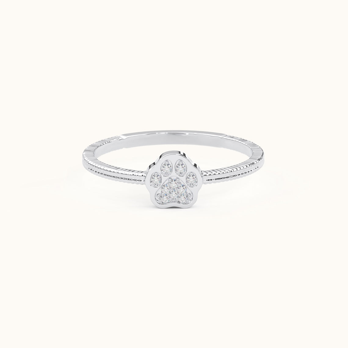 Paw Diamond Ring 14k Gold
