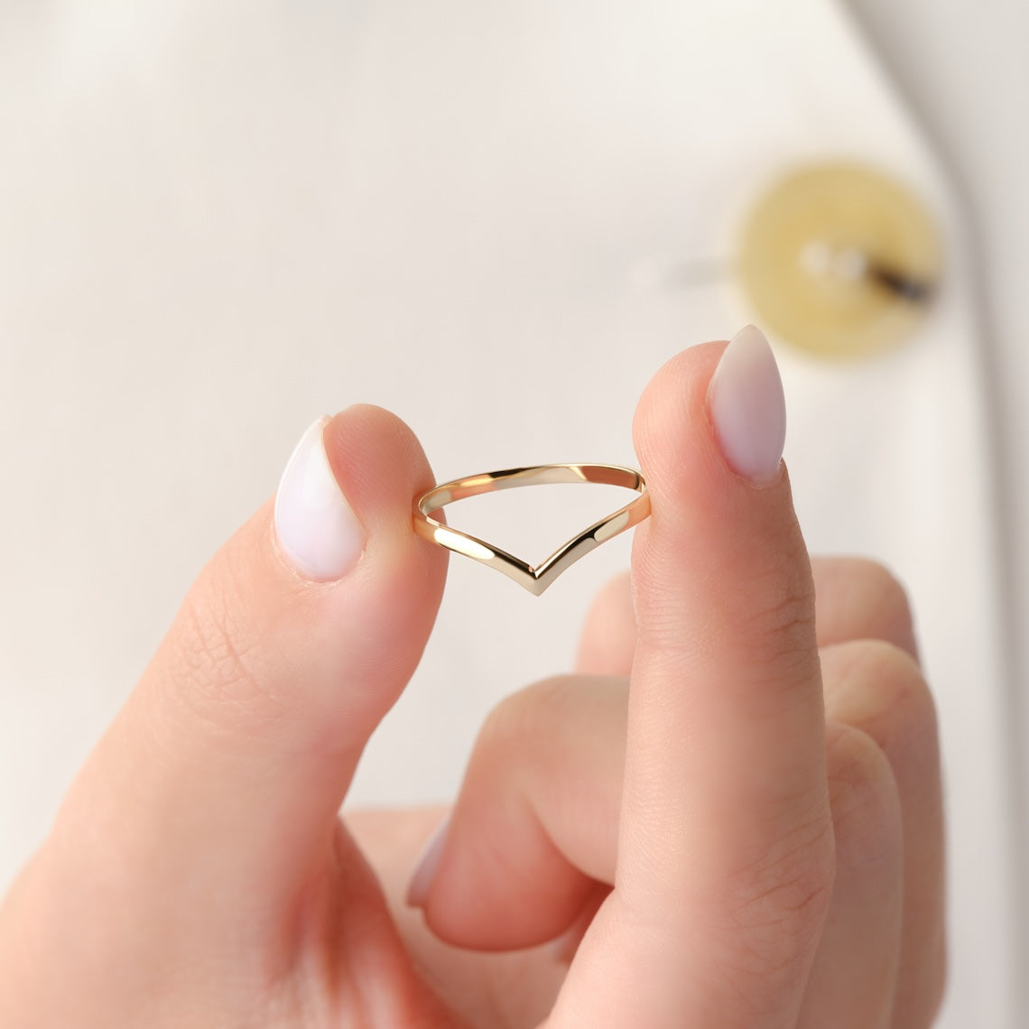 14k Gold Chevron Stacking Ring