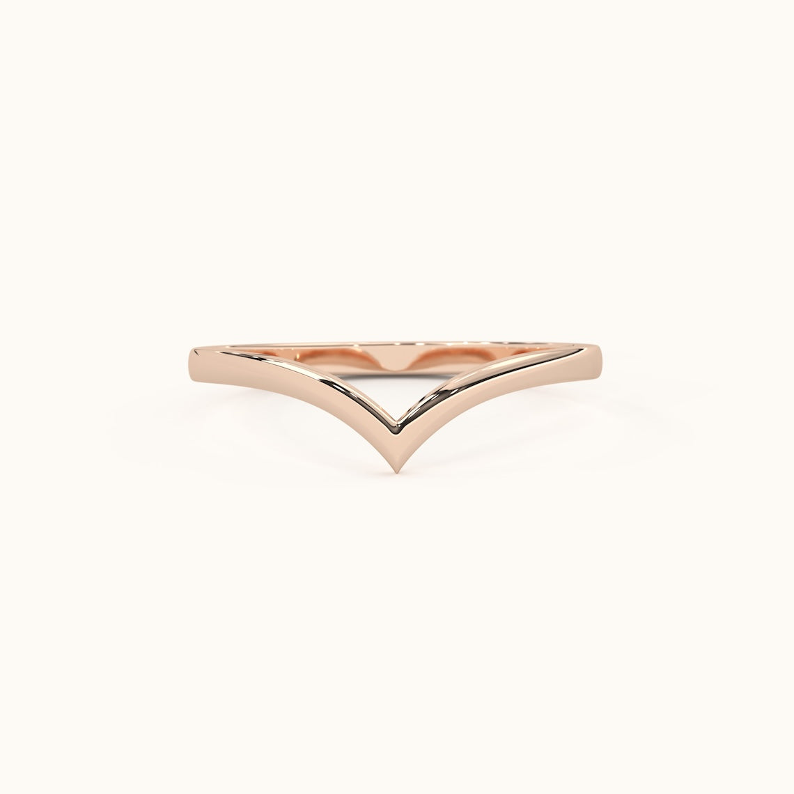 14k Gold Chevron Stacking Ring