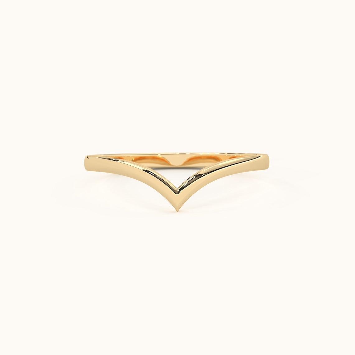 14k Gold Chevron Stacking Ring