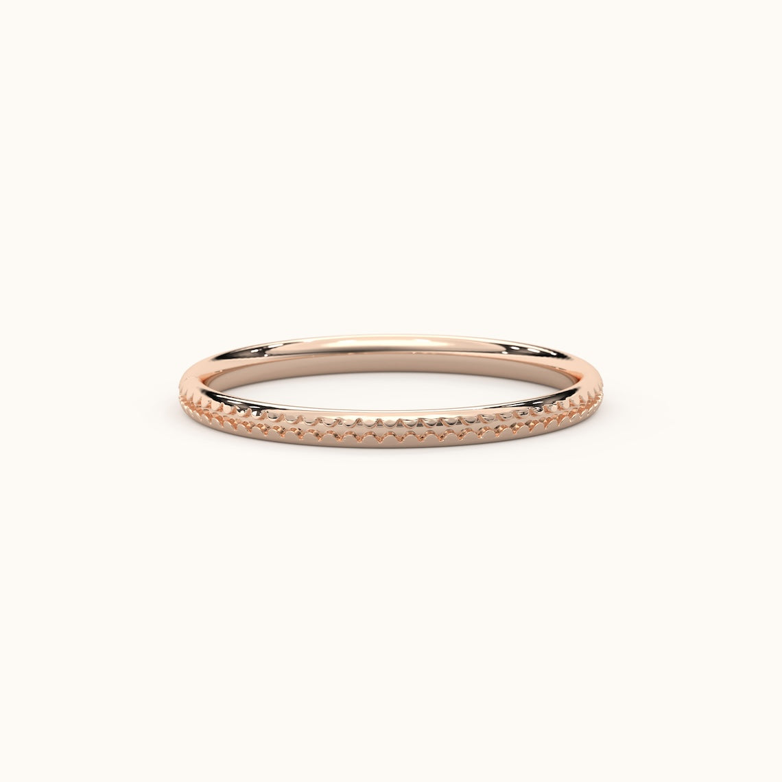 Unique Wedding Band 14k Gold