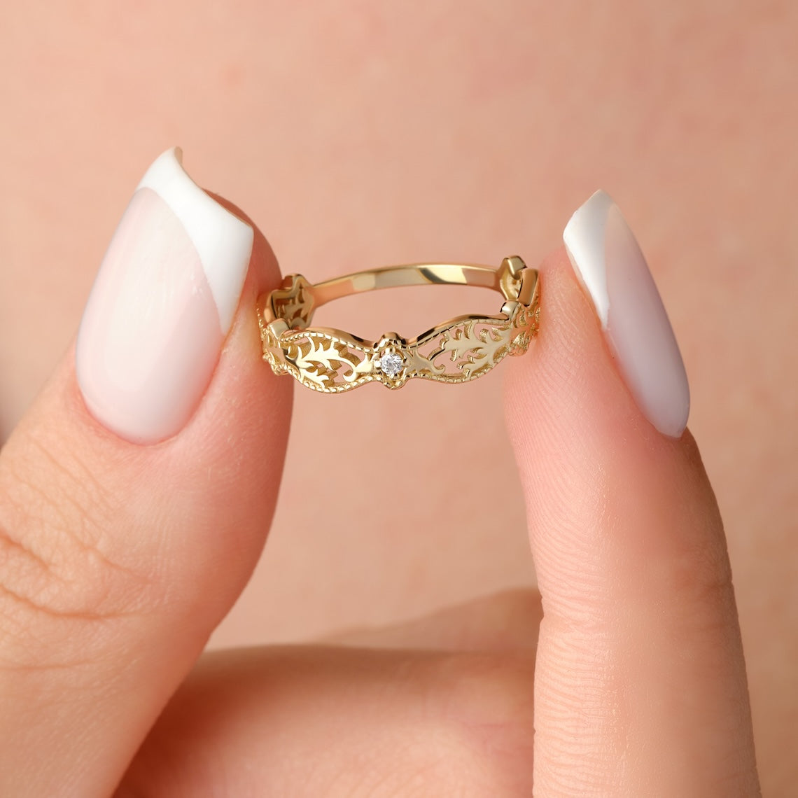 Vintage Pattern Ring 14k Gold