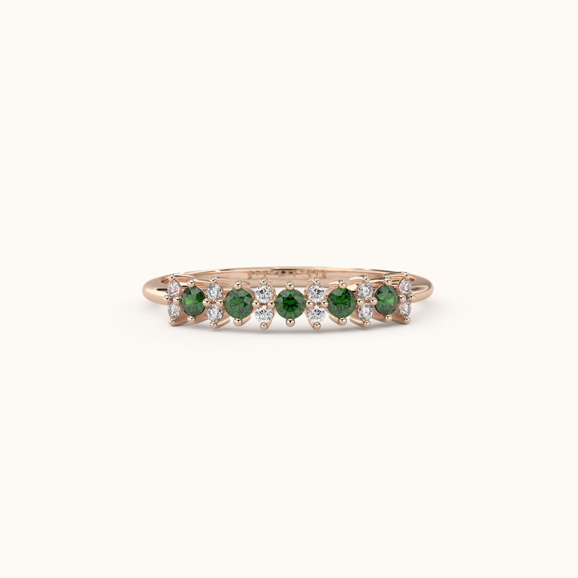 Round Diamond Gemstone Ring 14k Gold