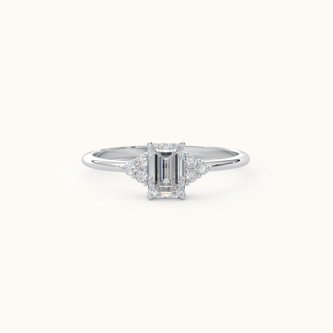 Emerald Cut Diamond Engagement Ring 14k Gold