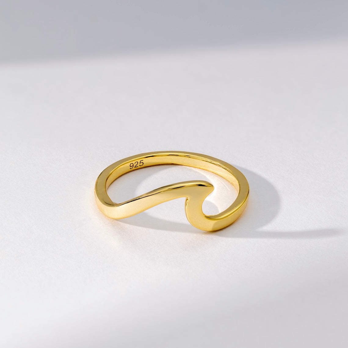 14k Gold Vermeil Wave Ring