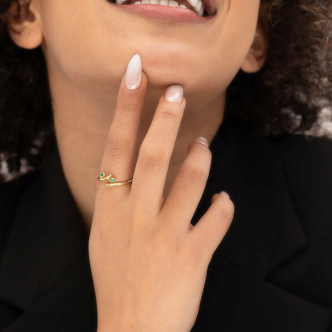 14k Gold Vermeil Ivy Leaf Ring
