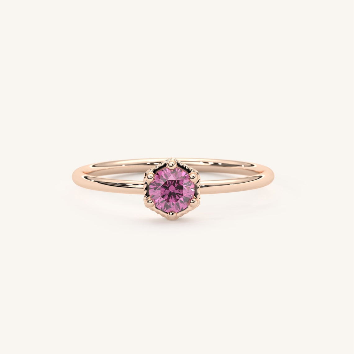 rose gold hexagon ring