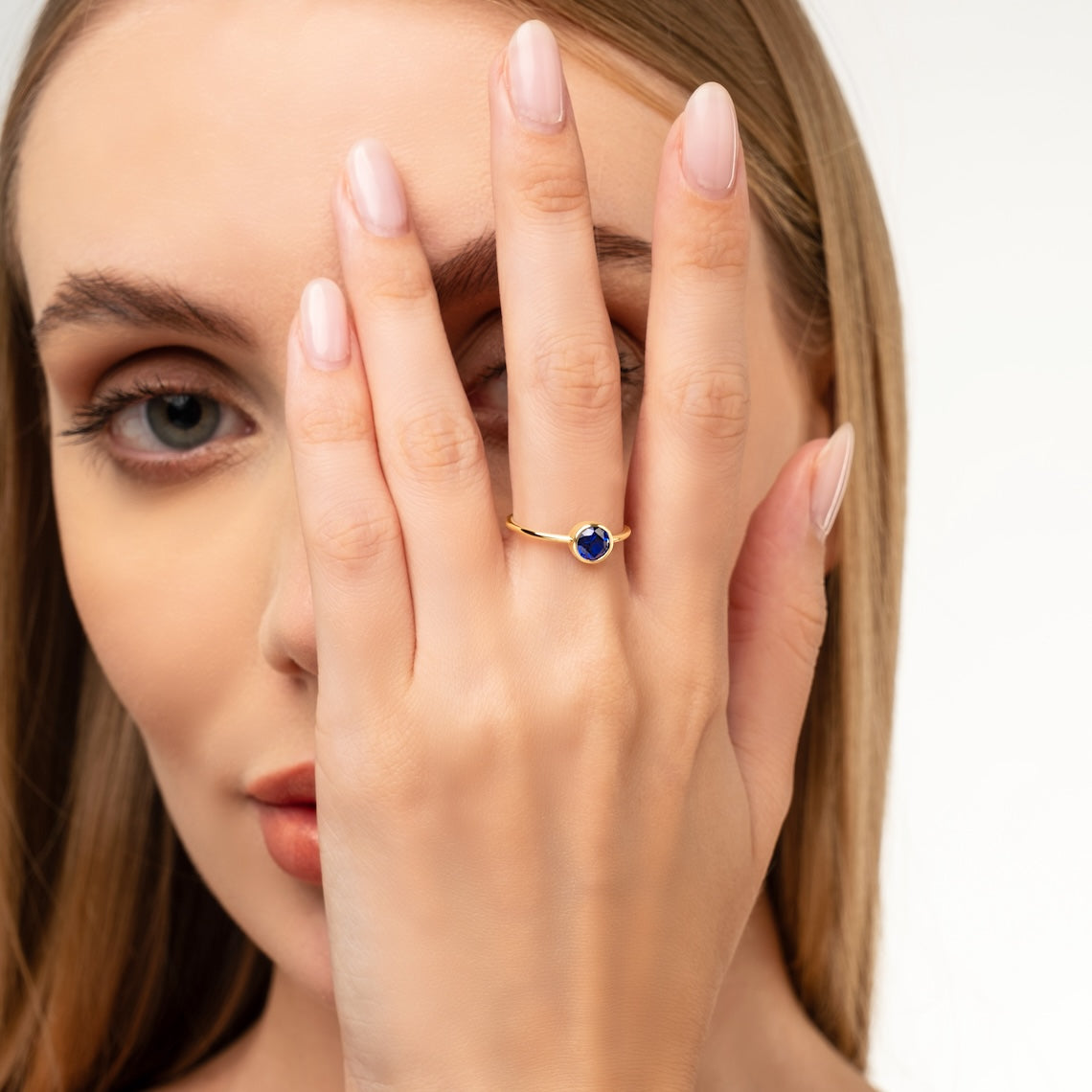 14k Gold Bezel Set Round Solitaire Ring