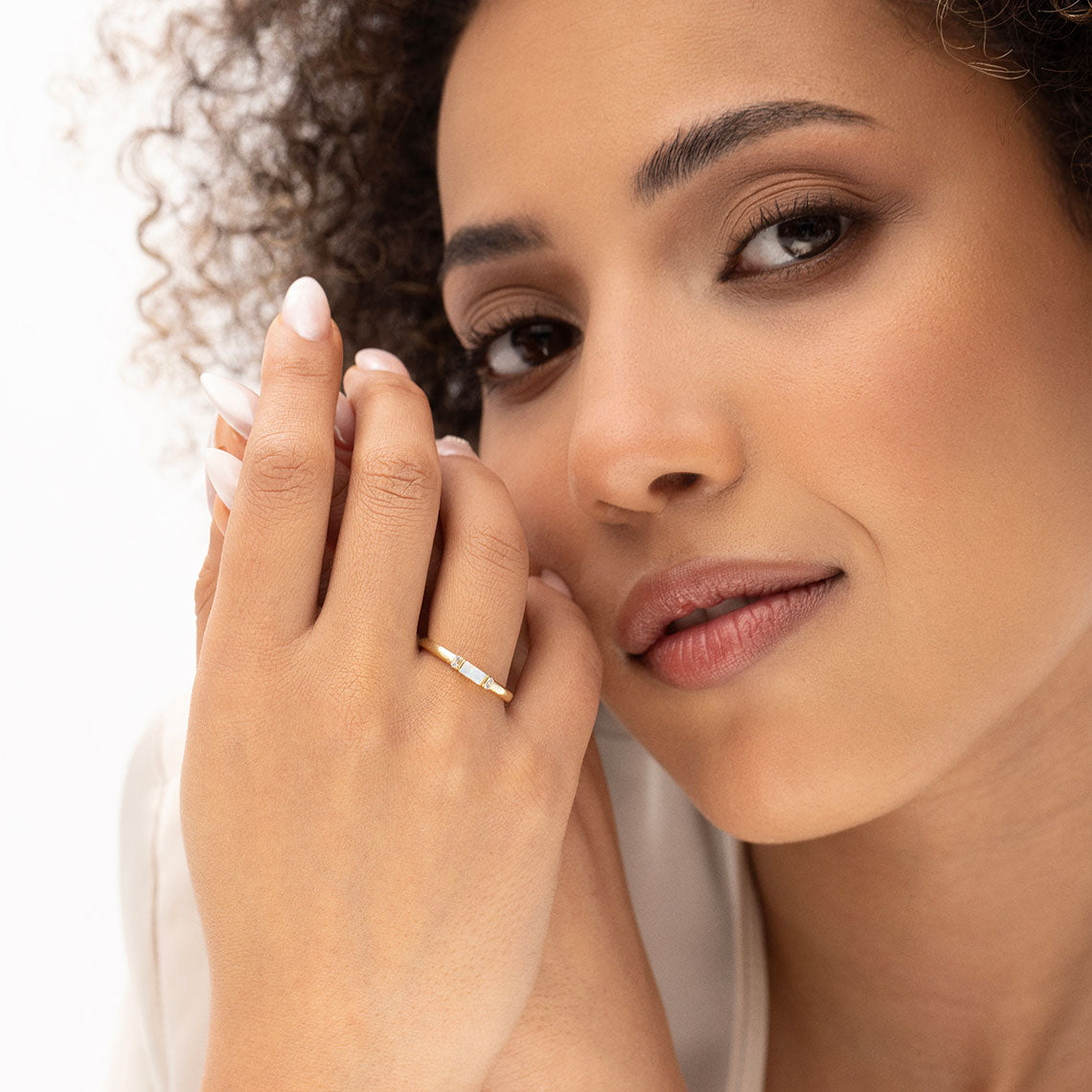 14k Gold Vermeil Opal Baguette Ring