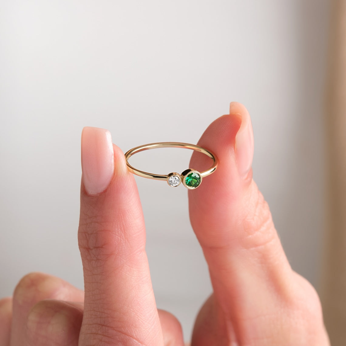 bezel set ring
