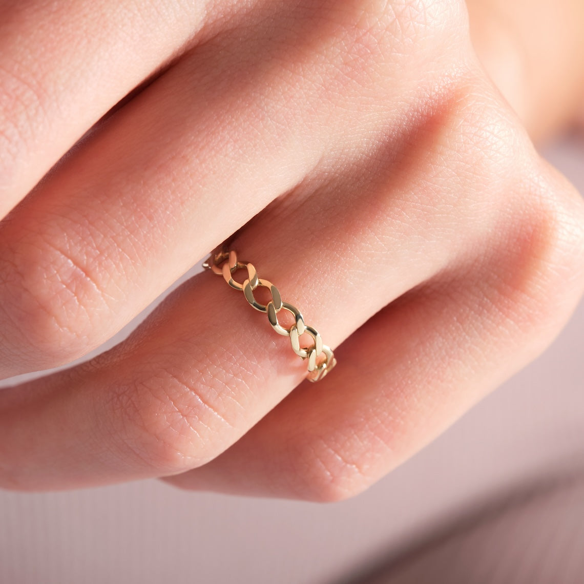 Half Eternity Chain Ring 14k Gold