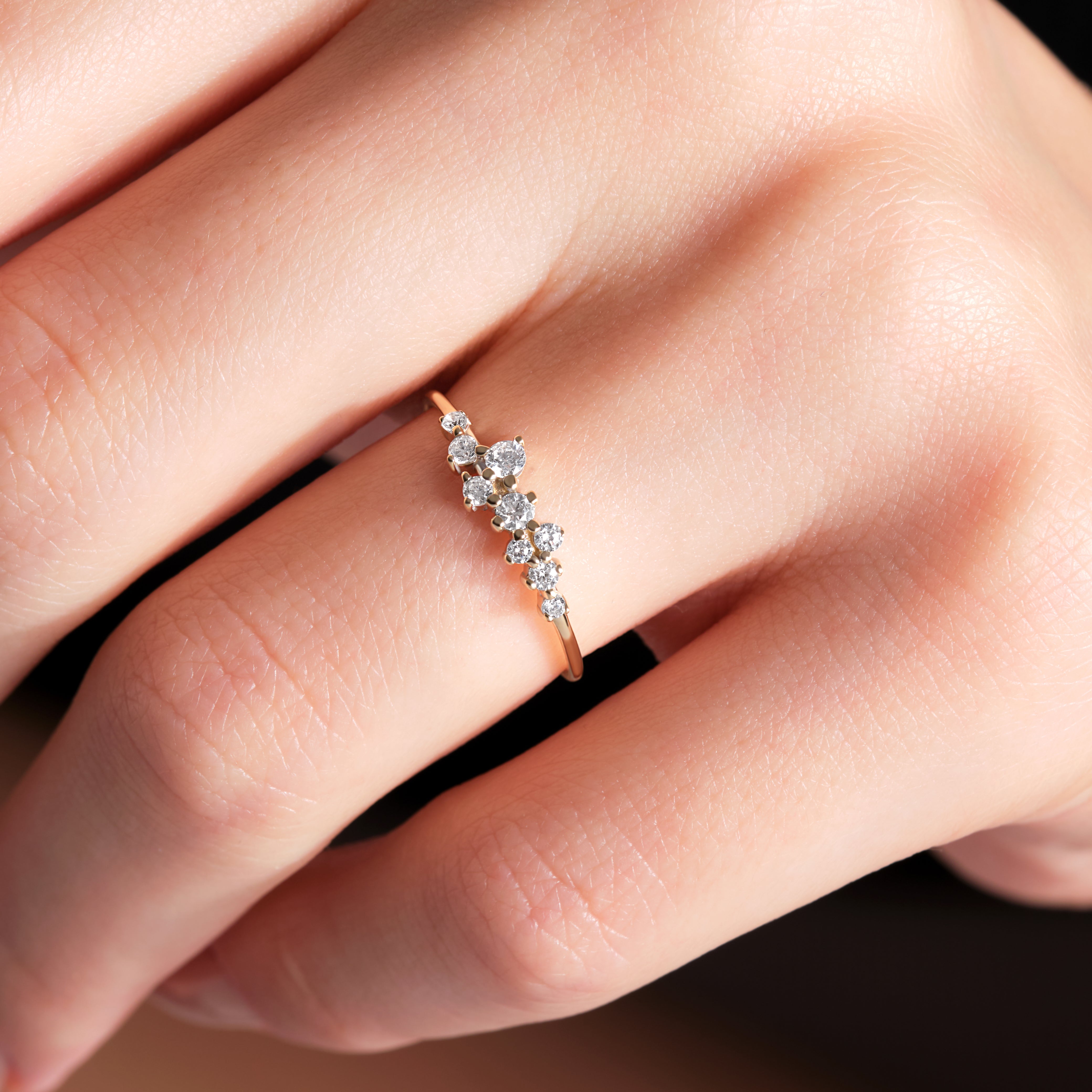Diamond Cluster Ring 14k Gold