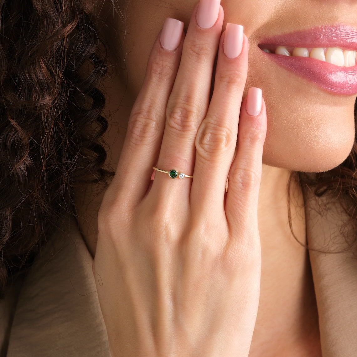 gemstone bezel set ring